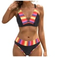 thumbnail image 1 of Women's Bikini Sets Floral Print Whip Stitch 2 Piece Swimsuits High Waisted Scoop Bathing Suits Gibobby(M,Pink), 1 of 8