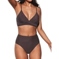 thumbnail image 1 of Women's Bikini Sets Two Piece Swimsuit High Waisted V Neck Twist Front Adjustable Spaghetti Straps Bathing Suit, 1 of 6