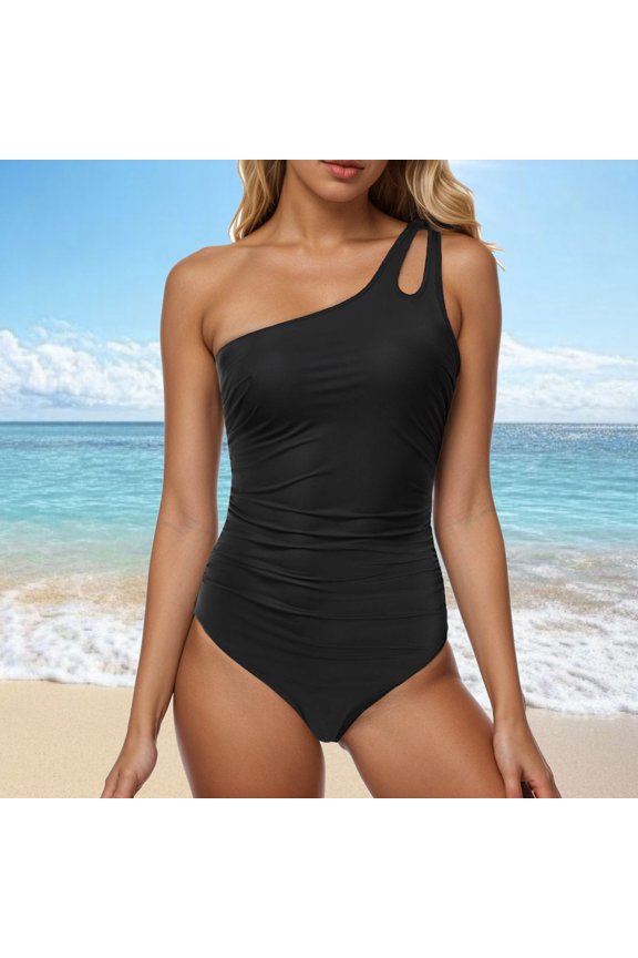 Women's Bikini Split Print Sexy Hot Diamonds Gather Bikini Swimsuit