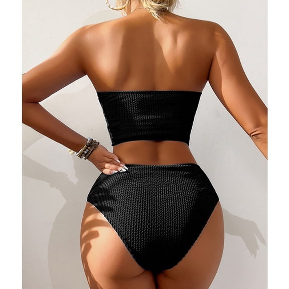 Women's Bikini Split Swimsuit Special Fabric Solid Color Bandeau Swimsuit plus Size Bathing Suits for Women Leopard Swim Board Shorts Womens Teens Swimsuits for Girls Swimsuits for Juniors Two Piece