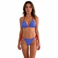 thumbnail image 1 of Women's Bikini Swimsuits, Plaid Strapless Cup Tie Side Two Piece Bikini Summer Swimwear Blue L, 1 of 6