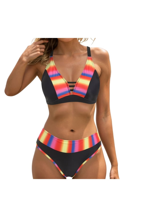 Women's Bikini Swimsuits for Women Bathing Suits Top Ruched Two Piece Tummy Control Round Neck with V-Wire Swim Suits Gibobby(S,Pink)