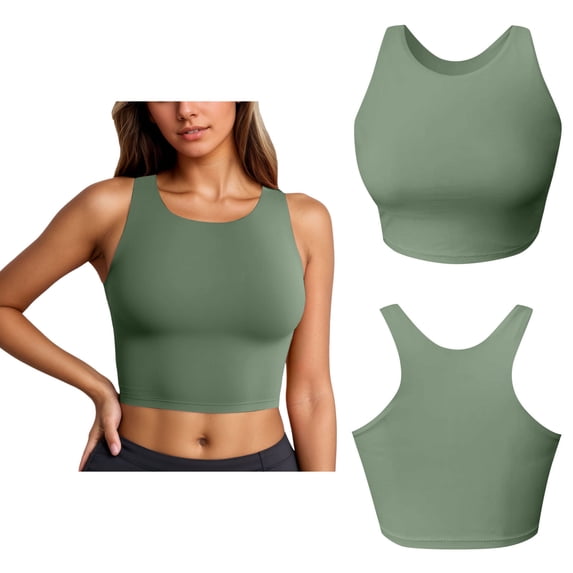 Women's Bikini Top Padded High Neck Swim Bra Athletic Swim Top Tankini Tops Only