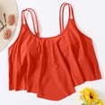 thumbnail image 1 of Women's Bikini Tops Full Coverage Tankini Top Double Layer Swim Bras Flounce Bathing Suit Tops With Ruffled Swimsuit Cups Bathing Suit Small Juniors Women Swimwear Shorts Bathing Suit Tops for Women, 1 of 2