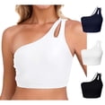 thumbnail image 1 of Women's Bikini Tops One Shoulder Cut-Out Bathing Suit Top Athletic Swimwear Swim Top Only, 1 of 6
