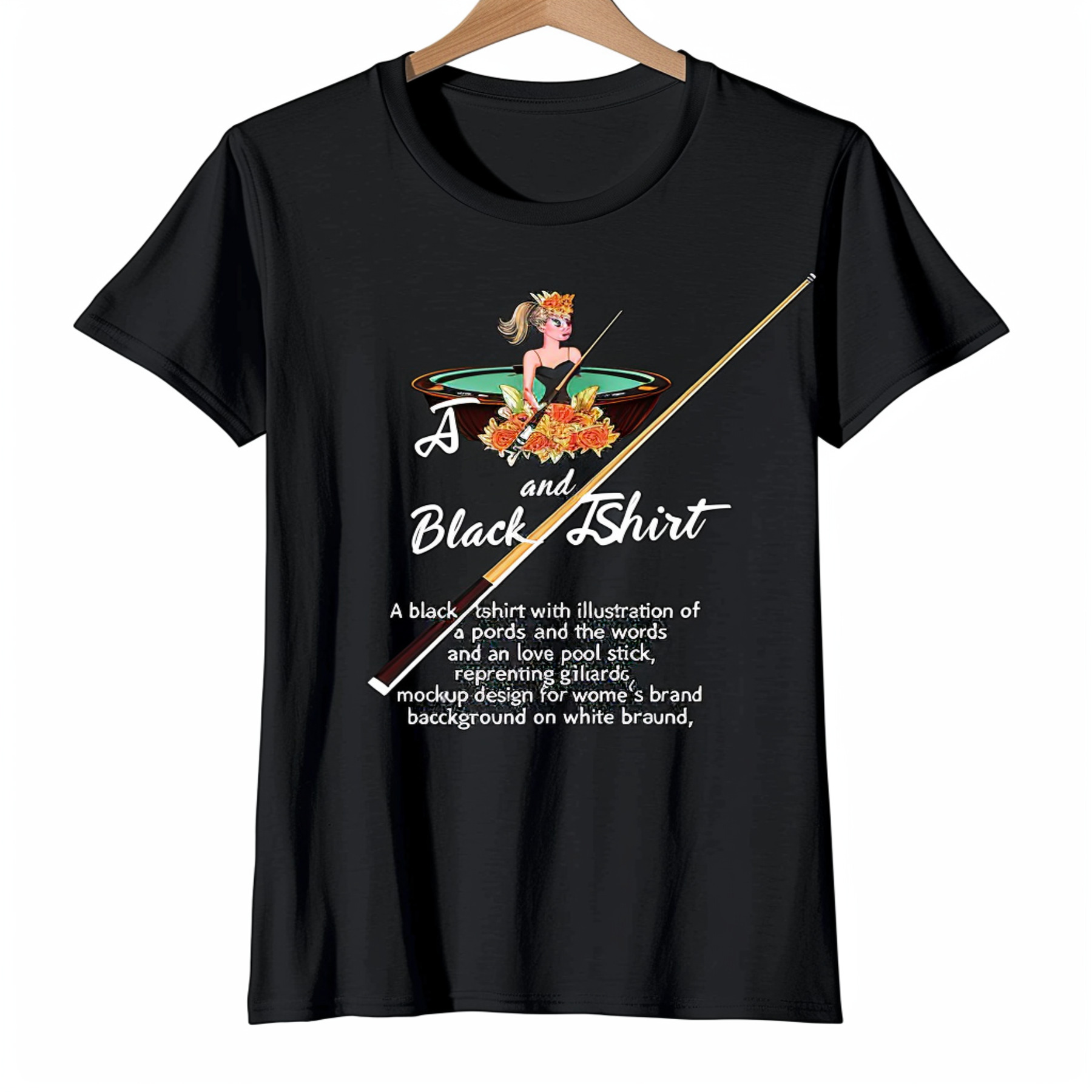 Women's Billiard Queen TShirt Pool Stick Graphic Tee for Billiards