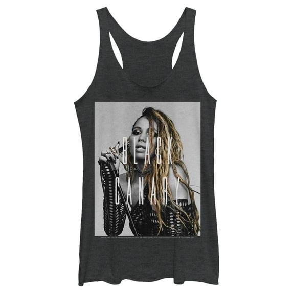 Women's Birds of Prey Canary Portrait Racerback Tank Top Black Heather Large
