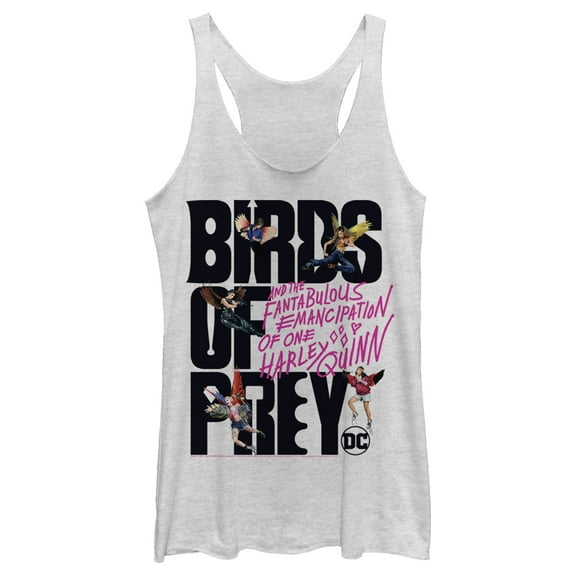 Women's Birds of Prey Flight Logo  Racerback Tank Top White Heather X Large