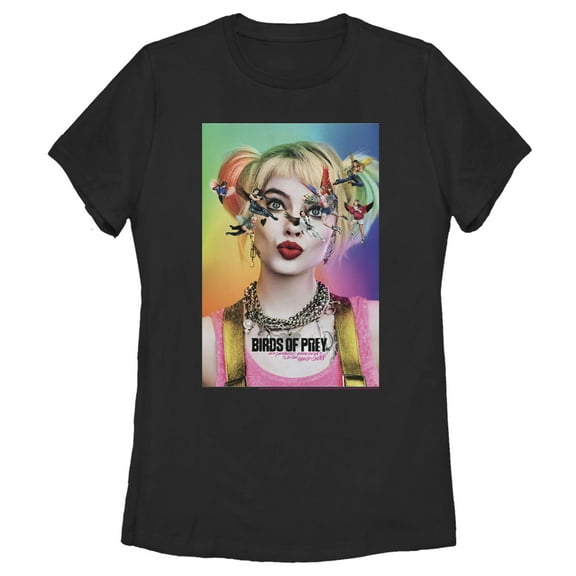 Women's Birds of Prey Flight Movie Poster  Graphic Tee Black 2X Large