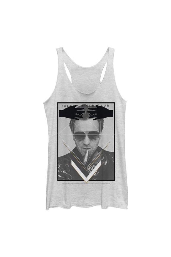 Women's Birds of Prey Mask Villain  Racerback Tank Top White Heather X Small