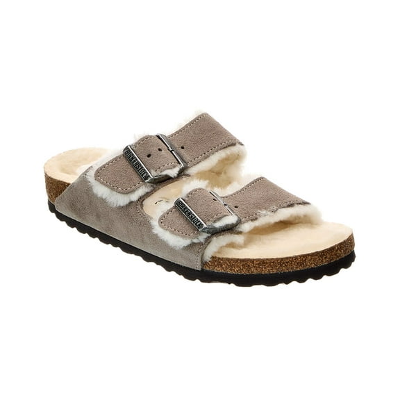 Birkenstock Arizona Narrow Suede & Shearling Sandal, 42