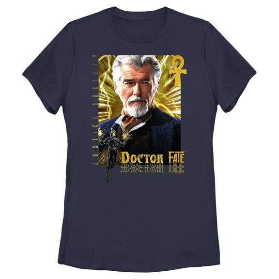 Women's Black Adam Doctor's Orders  Graphic Tee Navy Blue Large