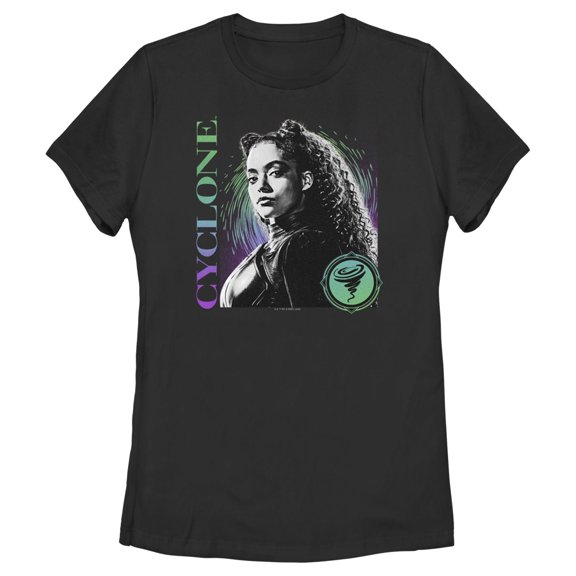 Women's Black Adam Hurricane Cyclone  Graphic Tee Black Small