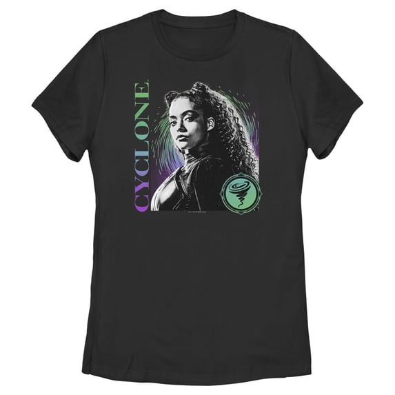 Women's Black Adam Hurricane Cyclone Graphic Tee Black X Large