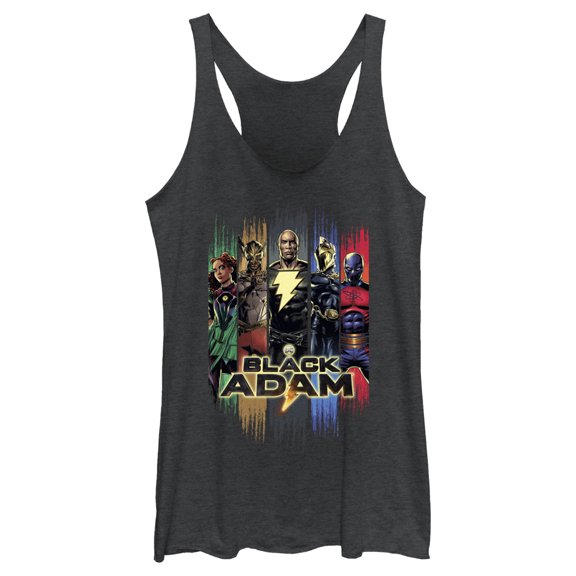 Women's Black Adam Superheroes From JSA  Racerback Tank Top Black Heather 2X Large