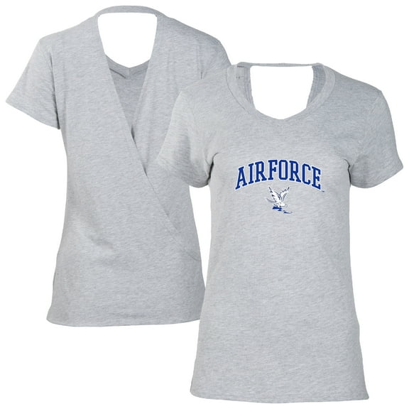Women's Black Air Force Falcons Bella Crossover Back V-Neck T-Shirt