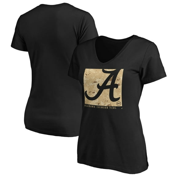 Women's Black Alabama Crimson Tide OHT Eagle V-Neck T-Shirt