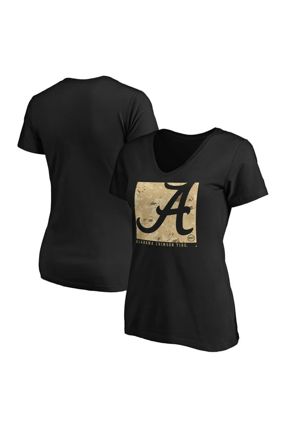 Women's Black Alabama Crimson Tide OHT Eagle V-Neck T-Shirt
