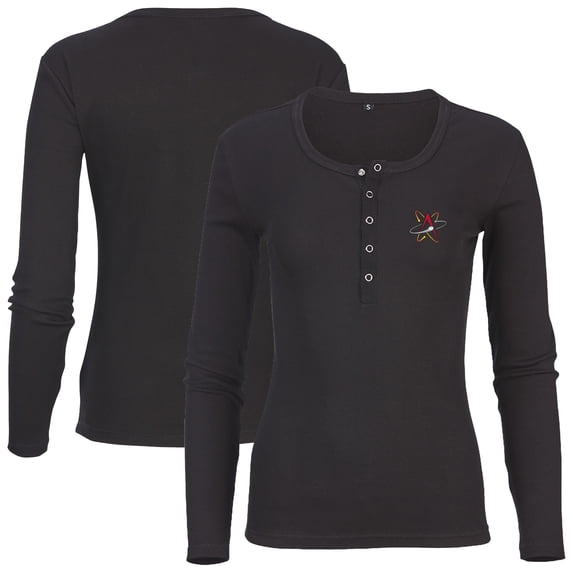 Women's Black Albuquerque Isotopes Harper Henley Long Sleeve T-Shirt