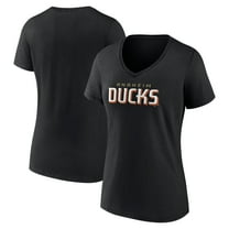 Women's Black Anaheim Ducks  Wordmark V-Neck T-Shirt