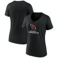thumbnail image 1 of Women's Black Arizona Cardinals Logo Team Lockup V-Neck T-Shirt, 1 of 3