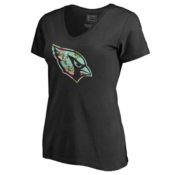 Women's Black Arizona Cardinals Lovely V-Neck T-Shirt