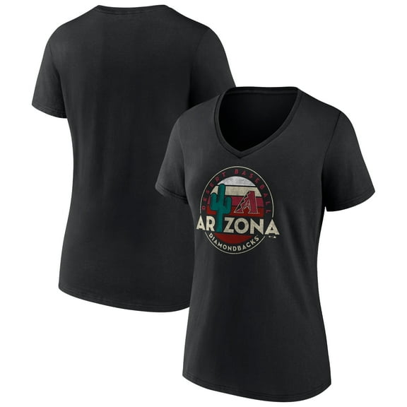 Women's Black Arizona Diamondbacks Hometown Desert Baseball V-Neck T-Shirt