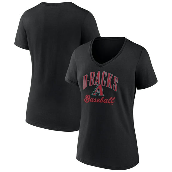 Women's Black Arizona Diamondbacks Victory Script Team V-Neck T-Shirt