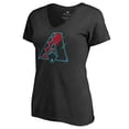 thumbnail image 1 of Women's Black Arizona Diamondbacks X-Ray V-Neck T-Shirt, 1 of 3