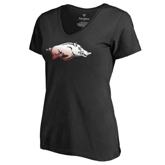 Women's Black Arkansas Razorbacks Gradient Logo T-Shirt