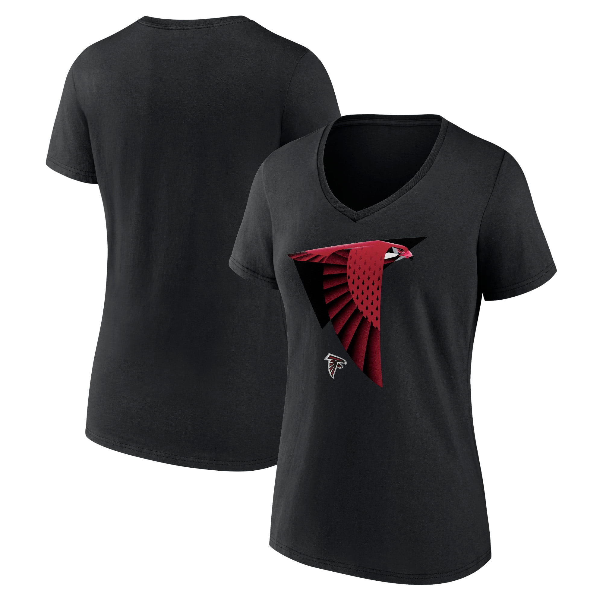 Women's Black Atlanta Falcons 2024 NFL Draft Illustrated VNeck TShirt