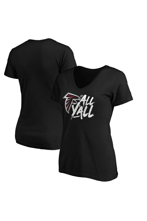 Women's Black Atlanta Falcons Falcons vs. All Y'all V-Neck T-Shirt