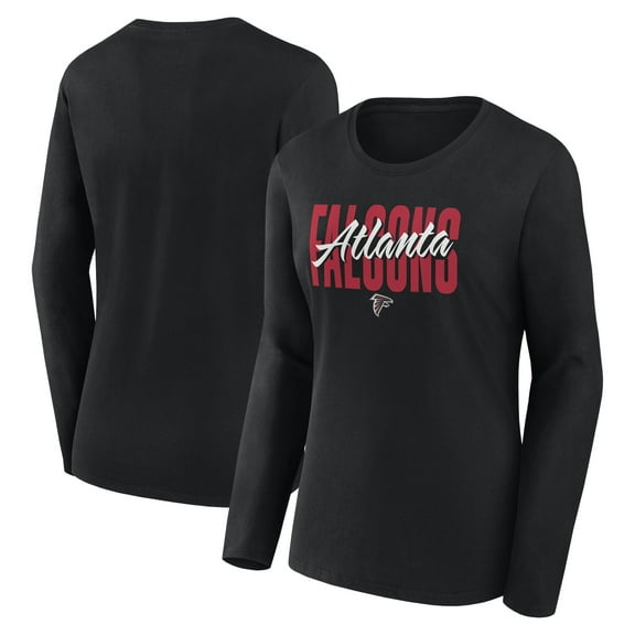Women's Logo Athletic Black Atlanta Falcons Grip Long Sleeve T-Shirt