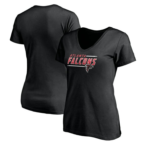 Women's Black Atlanta Falcons Mascot In Bounds V-Neck T-Shirt