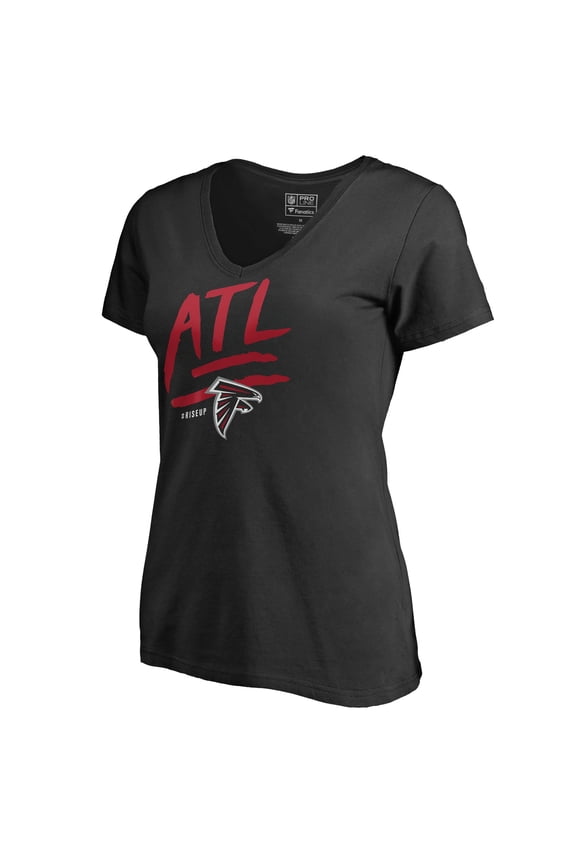 Women's Black Atlanta Falcons Rise Up V-Neck T-Shirt
