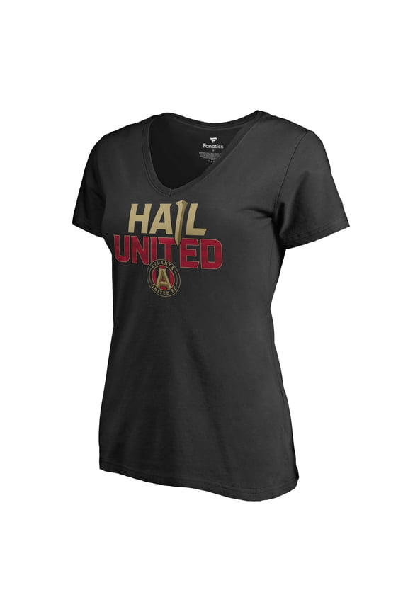 Women's Black Atlanta United FC Hometown Collection Hail United V-Neck T-Shirt