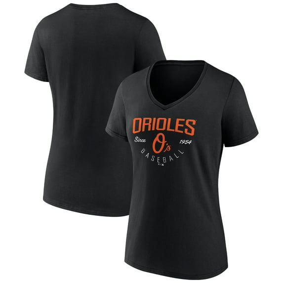 Women's Black Baltimore Orioles Live For It Team V-Neck T-Shirt