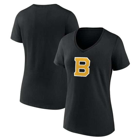 Women's Black Boston Bruins Alternate Logo V-Neck T-Shirt