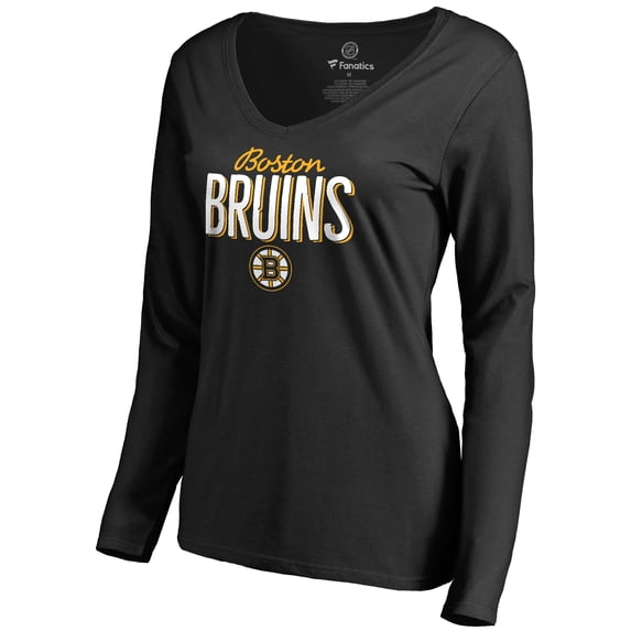 Women's Black Boston Bruins Nostalgia Long Sleeve T-Shirt
