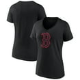 thumbnail image 1 of Women's Black Boston Red Sox Rough Diamond V-Neck T-Shirt, 1 of 3
