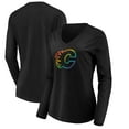 thumbnail image 1 of Women's Black Calgary Flames Team Pride Logo Long Sleeve V-Neck T-Shirt, 1 of 3