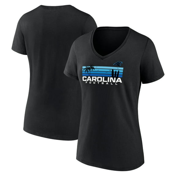 Women's Black Carolina Panthers Defensive Stand V-Neck T-Shirt
