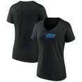 thumbnail image 1 of Women's Black Carolina Panthers Logo Team Lockup V-Neck T-Shirt, 1 of 3
