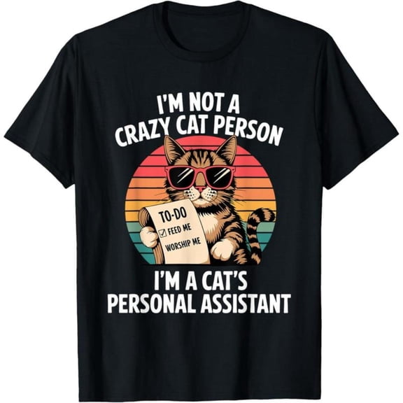 Women's Black Cat Assistant Graphic Cotton T Shirt Casual Comfortable Short Sleeve Round Neck Top Black S-5XL