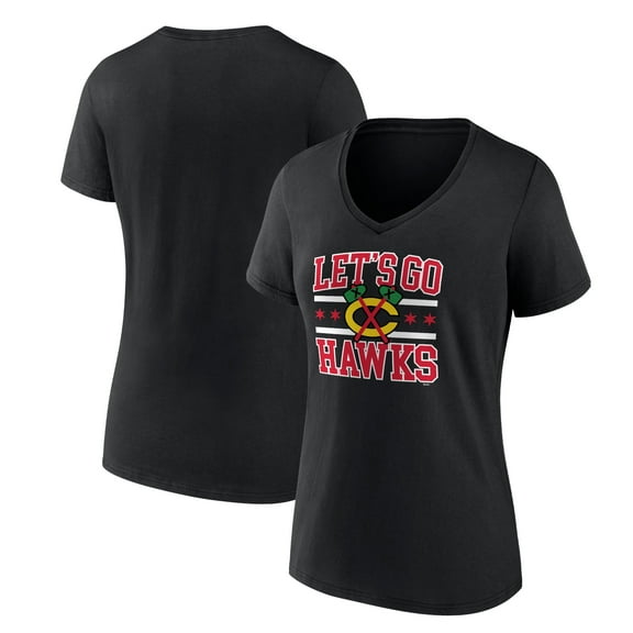 Women's Black Chicago Blackhawks Represent V-Neck T-Shirt