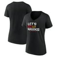thumbnail image 1 of Women's Black Chicago Blackhawks Shout Out V-Neck T-Shirt, 1 of 3
