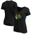 thumbnail image 1 of Women's Black Chicago Blackhawks Team Pride Logo V-Neck T-Shirt, 1 of 3