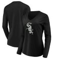 thumbnail image 1 of Women's Black Chicago White Sox Core Distressed Team Long Sleeve T-Shirt, 1 of 3
