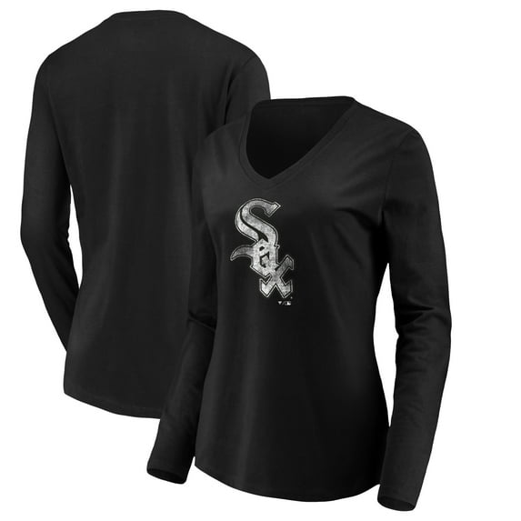 Women's Black Chicago White Sox Core Distressed Team Long Sleeve T-Shirt