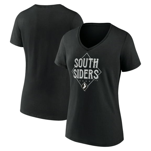 Women's  Black Chicago White Sox South Siders V-Neck T-Shirt